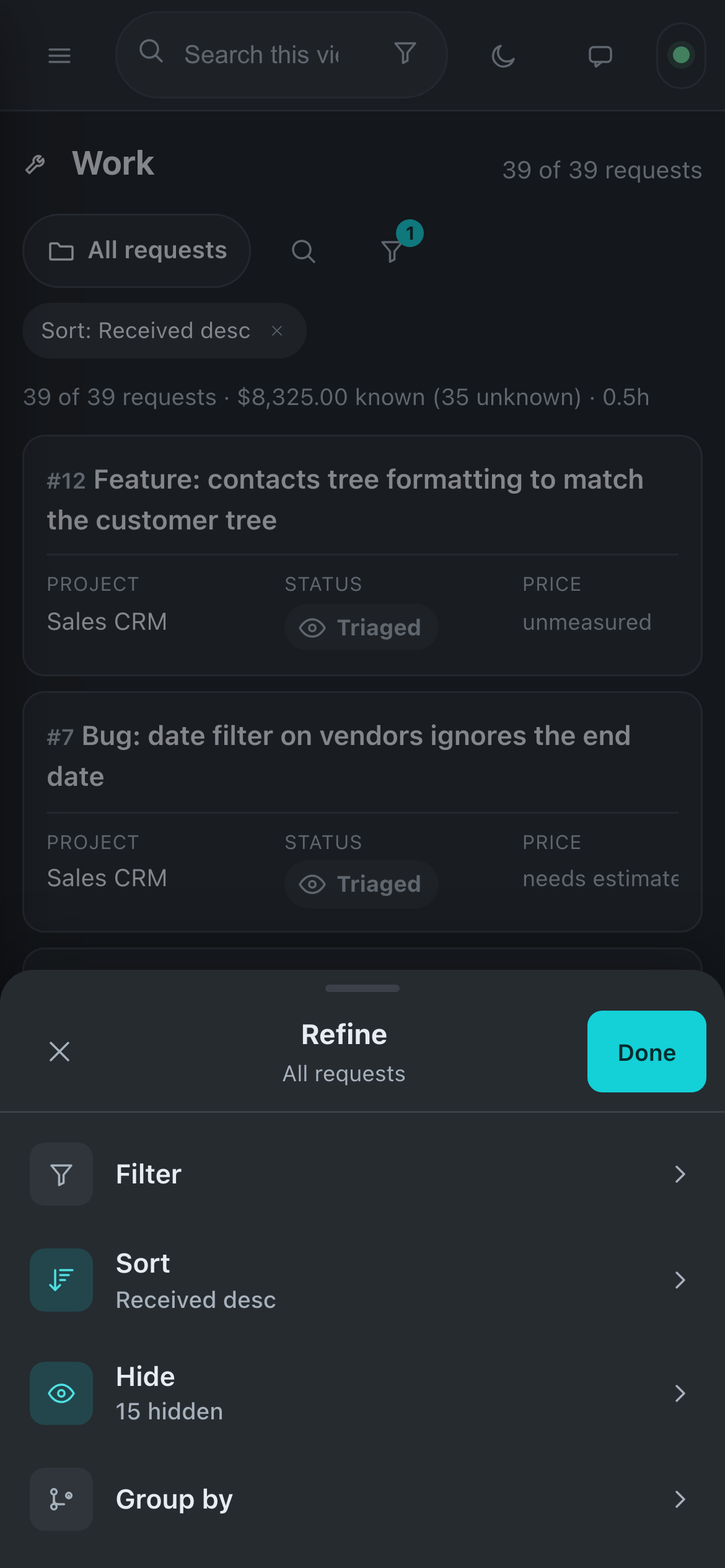 Refine sheet
