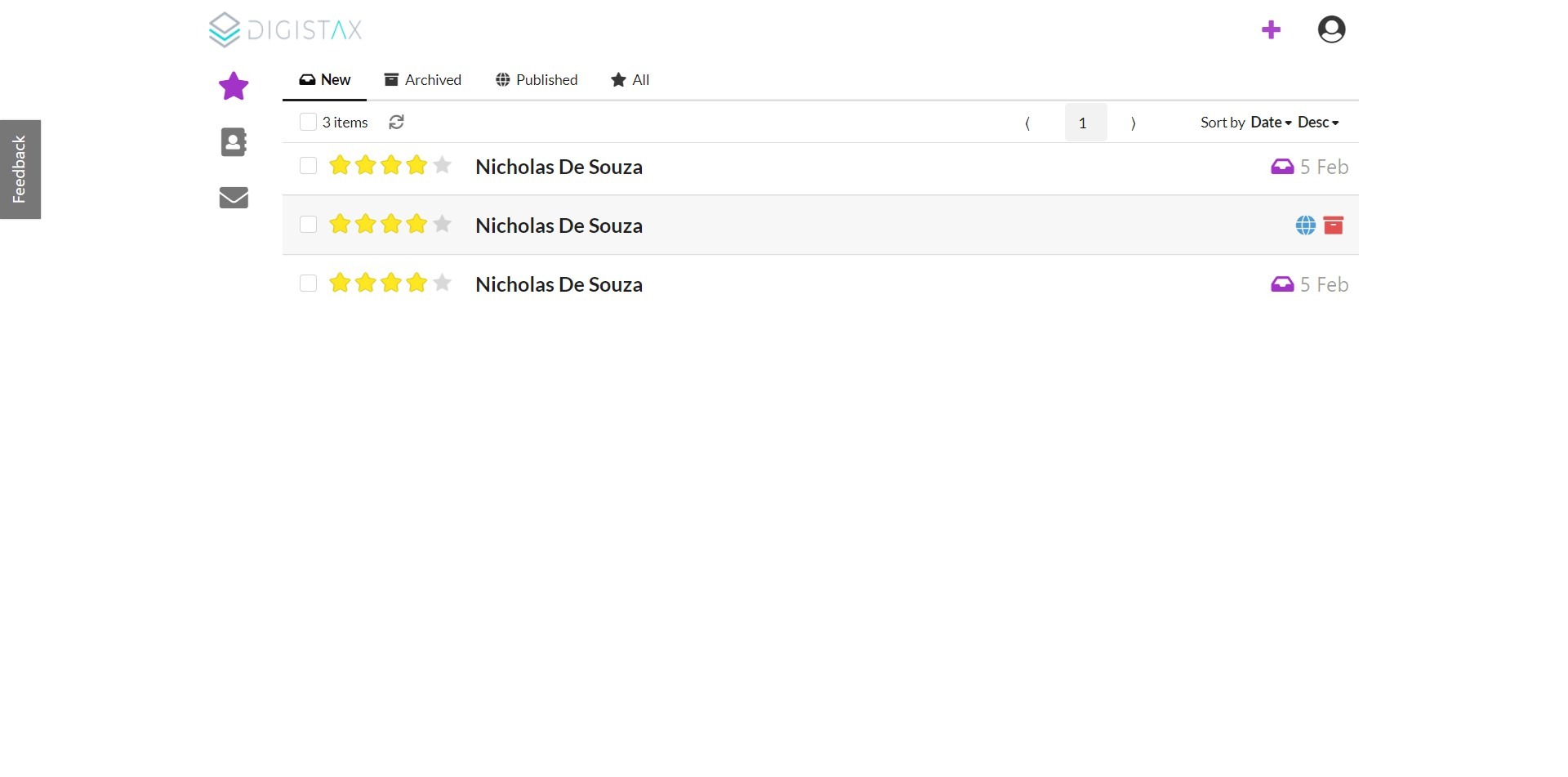 Review inbox