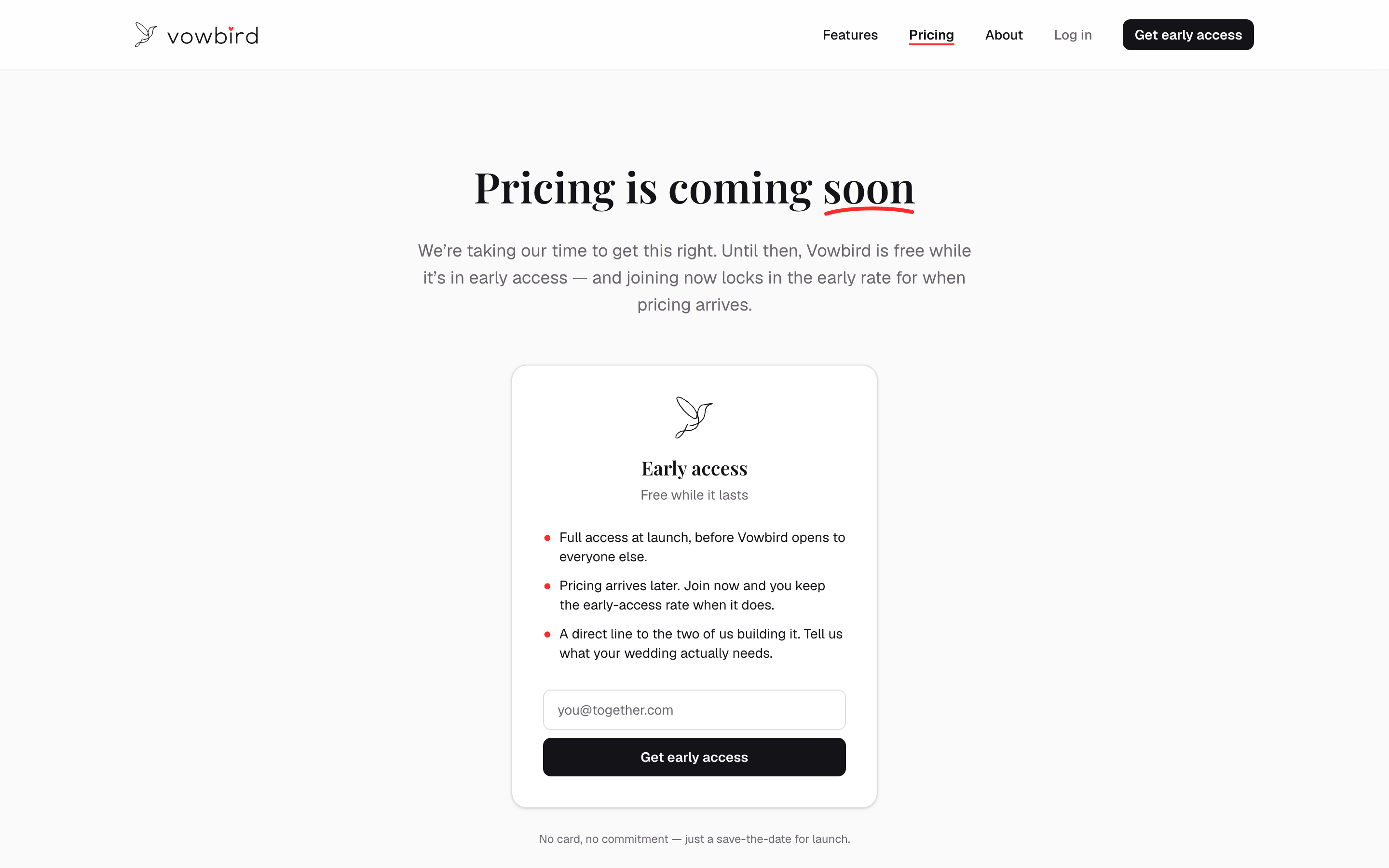 Early access pricing